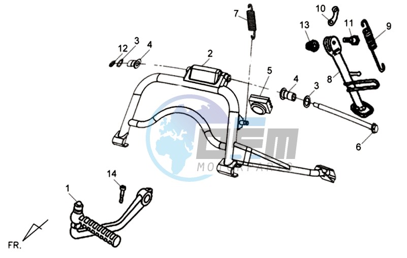 CENTRAL STAND - SIDE STAND - KICKSTARTER PEDAL