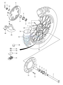 RM250 (E3-E28) drawing REAR WHEEL (MODEL K1 K2)