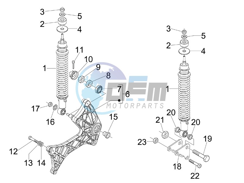 Rear suspension - Shock absorber - s