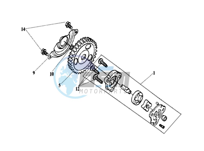 R CRANK CASE COVER OIL PUMP