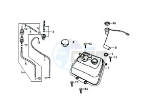 FIDDLE II 50 45KMH NEW ENGINE drawing FUEL TANK - FUEL CUT