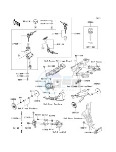 ZX 600 N [ZX-6RR] (N1) N1 drawing IGNITION SWITCH_LOCKS_REFLECTORS