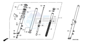 CBF1000TA France - (F / ABS CMF) drawing FRONT FORK