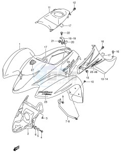 LT-Z250 (E28-E33) drawing FRONT FENDER (MODEL K4)