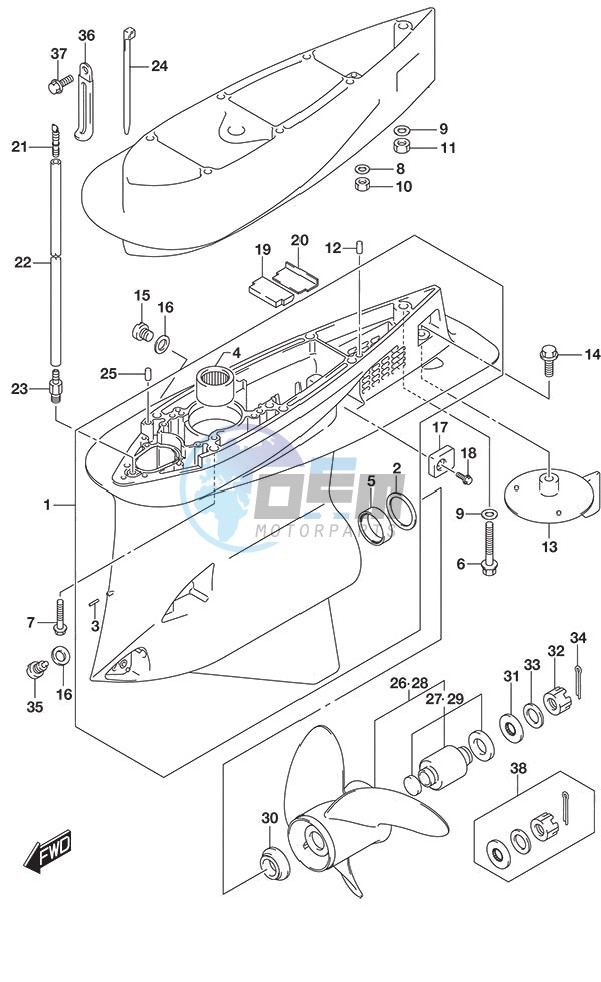 Gear Case S/N 610001 to 610591