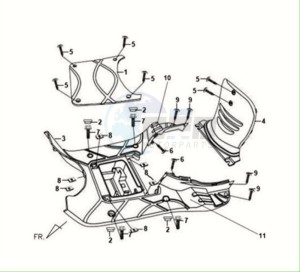 FIDDLE II 125S drawing FOOTREST / FRAME COWLING