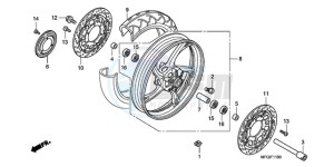 CB600FA France - (F / CMF) drawing FRONT WHEEL