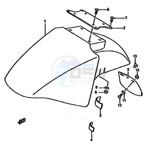 GSX750F (K-T) drawing FRONT FENDER (MODEL S T)