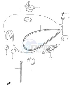 GZ250 (P19) drawing FUEL TANK (MODEL K2)