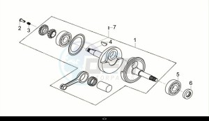 CRUISYM a 125i ABS (LV12W2-EU) (E5) (M1) drawing CRANK SHAFT COMP