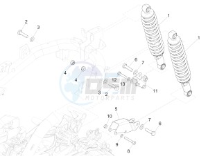 Medley 150 4T ie ABS (EMEA) drawing Rear suspension - Shock absorber/s