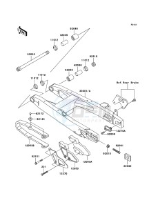 KX85 / KX85 II KX85A6F EU drawing Swingarm