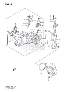 AN400 (E2) Burgman drawing THROTTLE BODY