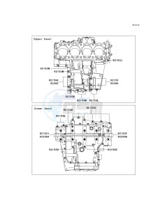 ZG 1400 A [CONCOURS 14 ABS] (8F-9F) A9F drawing CRANKCASE BOLT PATTERN