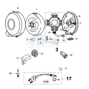 VOGUE LNA BE drawing FLYWHEEL MAGNETO WITHOUT PICKUP COIL