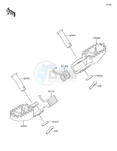 KX65 KX65AFF EU drawing Footrests