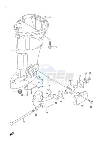 DF 25 V-Twin drawing Drive Shaft Housing