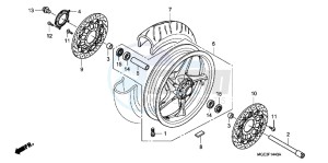 VFR1200FDD VFR1200F Dual Clutch UK - (E) drawing FRONT WHEEL