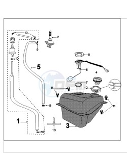 TWEET 125 V PRO drawing TANK AND PUMP