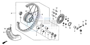 CG125M drawing REAR WHEEL