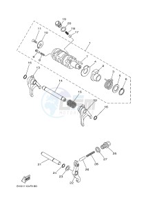 YFM700FWAD YFM70GPLG GRIZZLY EPS SE (B318) drawing SHIFT CAM & FORK