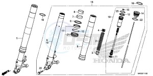 CBR1000RAG CBR1000 - Fireblade ABS Europe Direct - (ED) drawing FRONT FORK (CBR1000RR/ RA)