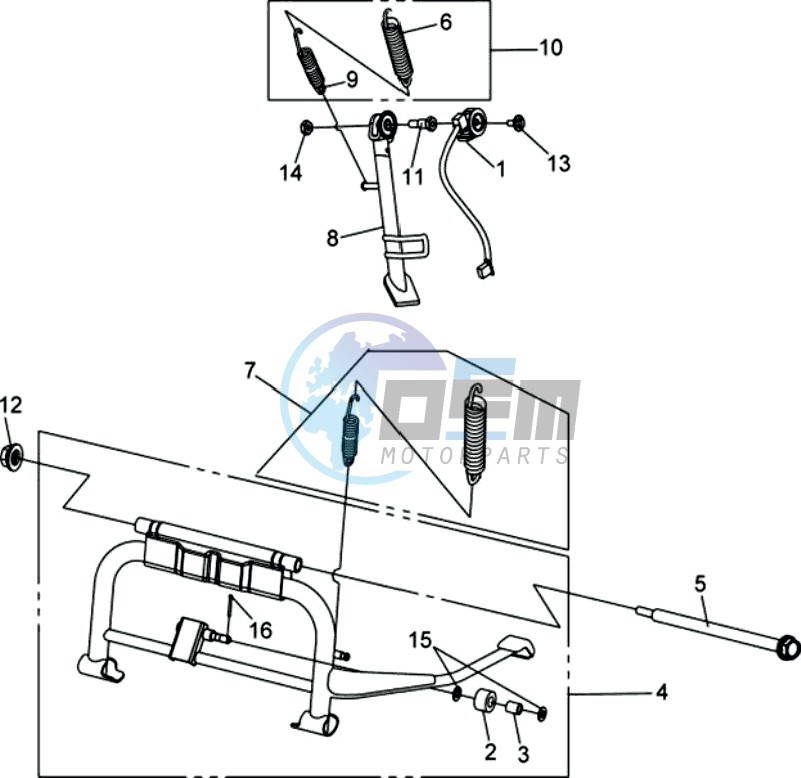 CENTRAL STAND /SIDE STAND/ KICKSTARTER PEDAL