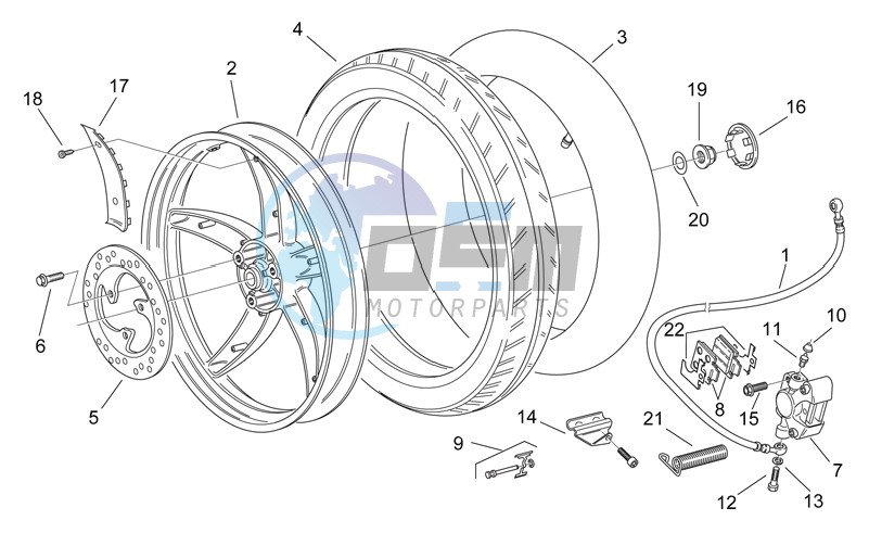 Rear wheel - disc brake