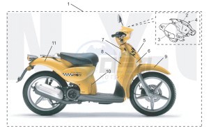 Scarabeo 50 2t (eng. Minarelli) drawing Acc.-Special body parts