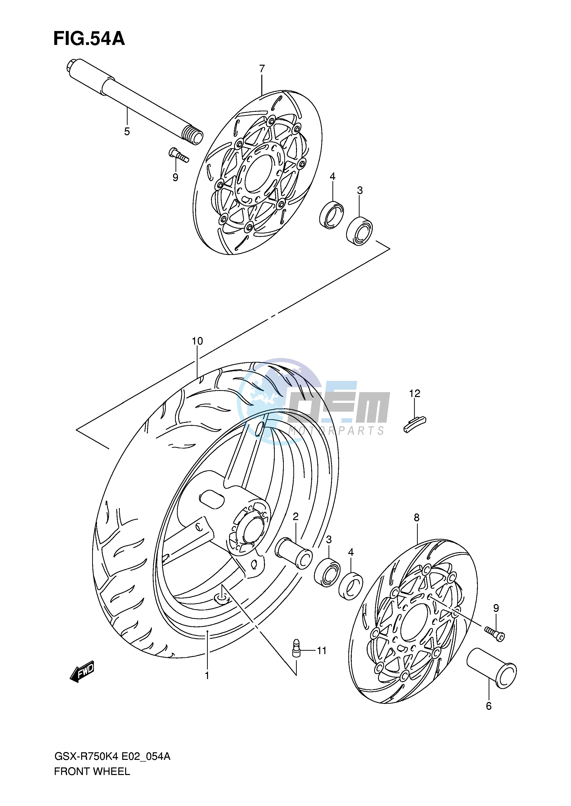 FRONT WHEEL (GSX-R750XK5 U2XK5)