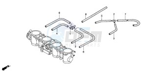 CBR600F4 drawing THROTTLE BODY (TUBING)