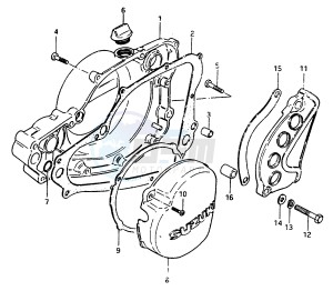 RM250 (Z-D) drawing CRANKCASE COVER