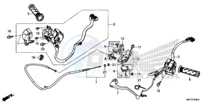 CBR1000S1 2ED - (2ED) drawing HANDLE LEVER/SWITCH/CABLE