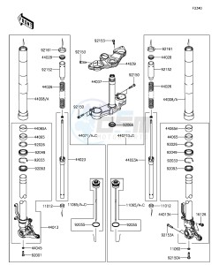 Z1000SX ZX1000LGF FR GB XX (EU ME A(FRICA) drawing Front Fork