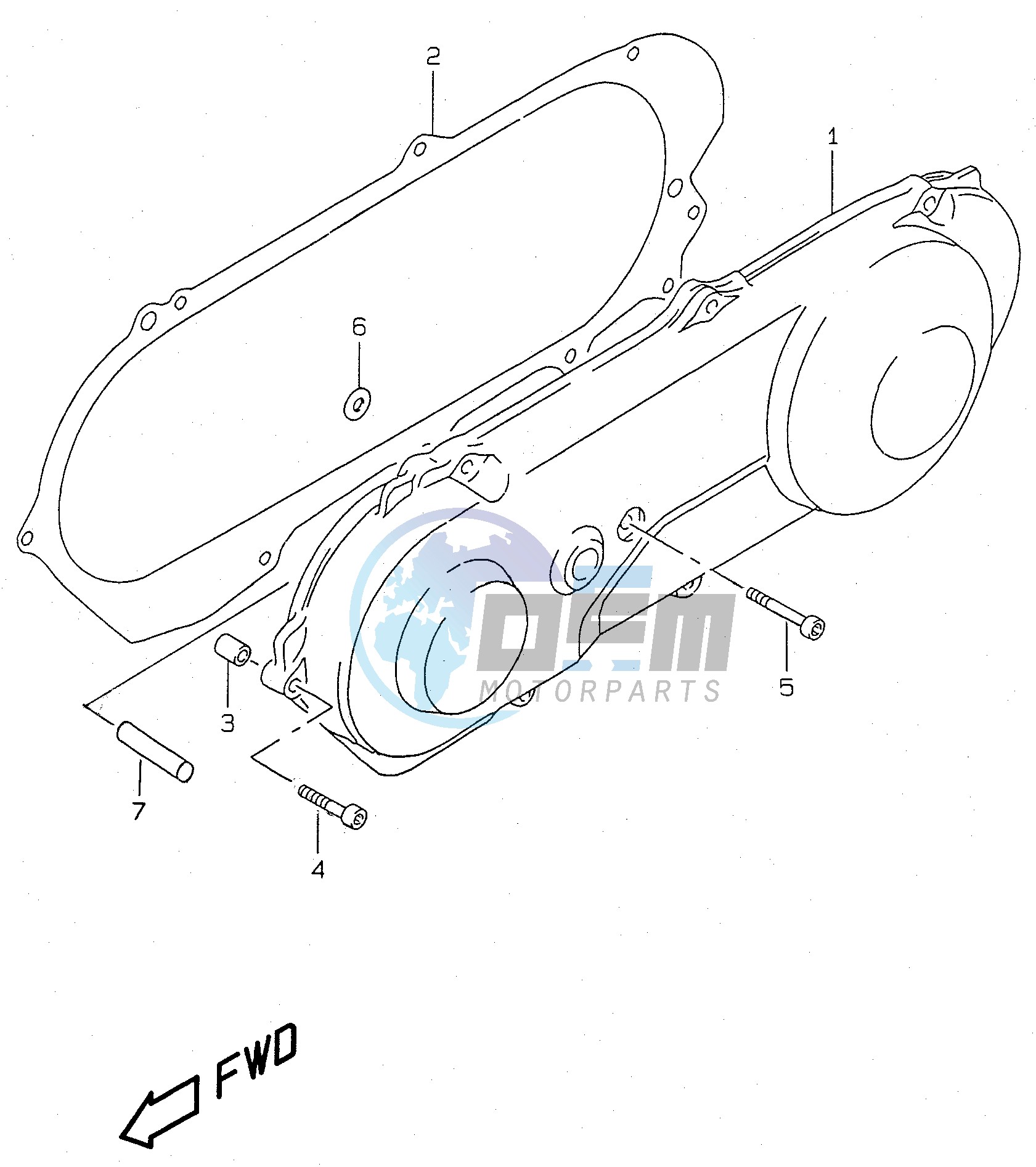 CRANKCASE LH COVER (model V W X Y)