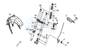 WOLF CARBURATED 125 drawing FRONT FORK / STEERING HEAD BEARING