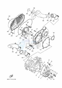 YFM700FWAD YFM70GPLK (B4F3) drawing CRANKCASE COVER 1