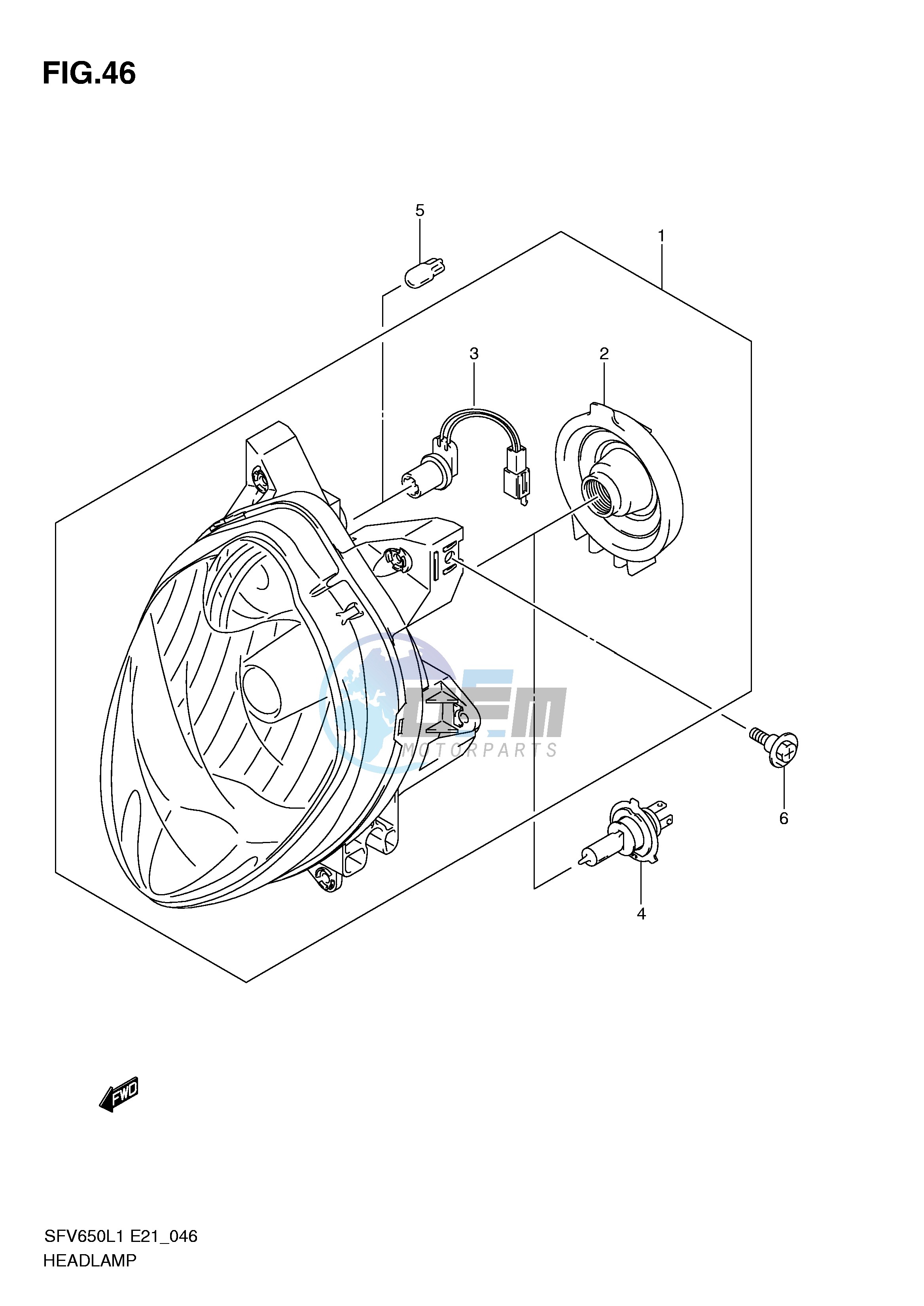 HEADLAMP (SFV650UL1 E21)