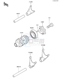 KX 80 L N [KX80] (L2-N3) [KX80] drawing GEAR CHANGE DRUM_SHIFT FORK-- S- -