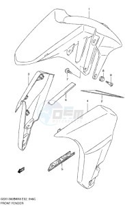 GSX1300B B-KING drawing FRONT FENDER (WITHOUT ABS,MODEL L0)