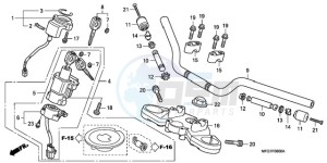 CB600F39 Spain - (SP / ST 25K) drawing HANDLE PIPE/TOP BRIDGE