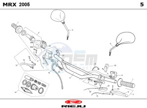 MRX-50-RED drawing HANDLEBAR - CONTROLS