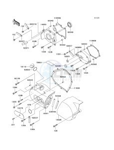 VN 800 G [VULCAN 800 DRIFTER] (E1-E5) [VULCAN 800 DRIFTER] drawing LEFT ENGINE COVER-- S- -