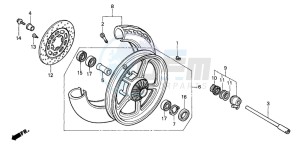 VT1100C SHADOW drawing FRONT WHEEL