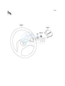 KAF 400 B [MULE 600] (B6F-B9F) B9F drawing STEERING WHEEL