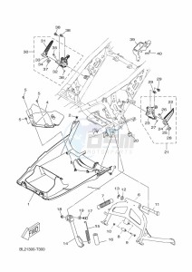 YP125RA XMAX 125 ABS (BL25) drawing STAND & FOOTREST