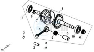 X'PRO 50 45KMH (L8) EU EURO4 drawing CRANKSHAFT