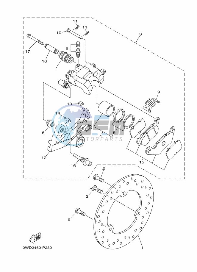 REAR BRAKE CALIPER