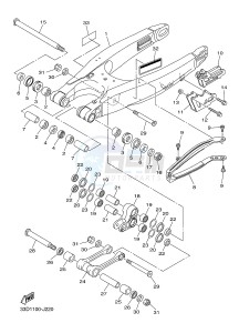 YZ450FX (B917 B918 B919 B919 B91A) drawing REAR ARM