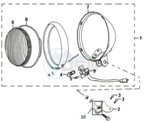 ALLO 50 45 KM/H L6 drawing HEAD LAMP CPL.